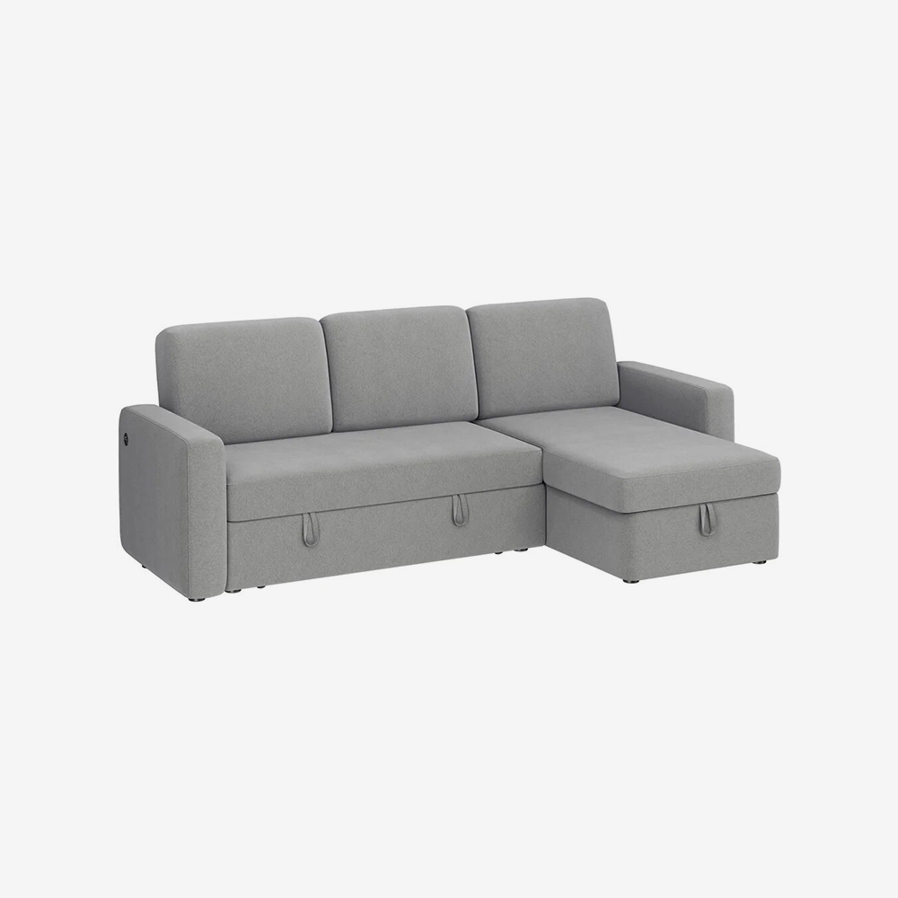 Zoffery Leatherette Grey Sofa